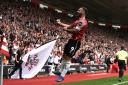 Adam Armstrong celebrates during Southampton's win over Leeds United
