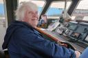 Muriel Matcham, 85, at the controls of the Hythe-based Alison MacGregor