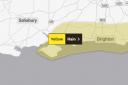 Yellow warning issued by the Met Office