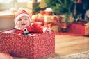 Share photos of your baby getting ready for their first Christmas