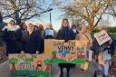 Save The Venny protesters gather at the park and play area