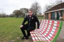 Paul Hedges from the Saints Foundation on the Bitterne Park talking bench
