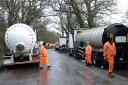 Tankers hired by Southern Water are at the Copythorne and Ashurst Bridge wastewater pumping stations