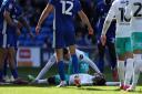 Kamaldeen Sulemana appeared to be knocked out in a collision in the Cardiff City box
