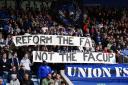 Leicester City fans protest against the FA’s decision to scrap FA Cup replays (Mike Egerton/PA)