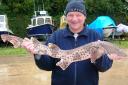 Adrian Moody from the Waterside with his bull huss caught during a Lymington shallow boat competition.