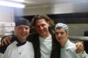 ABOVE: Top chef Marco Pierre White is pictured with chefs during a surprise visit to the Dog and Crook.