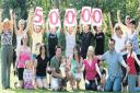 Families, friends and well-wishers at Moorgreen Farm, West End, celebrate reaching the 50,000 signature mark