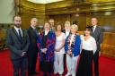 Performers and guests, including relatives of Titanic survivors, at the SeaCity Museum last night.