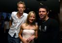 L to R, Peter Crouch, Gemma Yates and Craig Richards during the opening of the Pitcher and Piano at Admirals Quay, Ocean Village, Southampton.