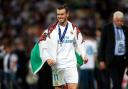 Real Madrid's Gareth Bale celebrates after winning the UEFA Champions League Final at the NSK Olimpiyskiy Stadium, Kiev..