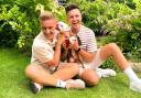 Matthew and Ryan with their dog Roscoe