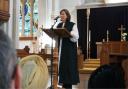 The Bishop of Southampton, the Right Rev Debbie Sellin, takes part in the service at St Mary's Church, Southampton.