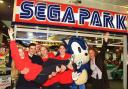 THE ECHO AND SEGA WORLD READERS NIGHT AT THE BARGATES SHOPPING CENTRE SONIC WITH MEMBERS OF SEGA WORLD STAFF