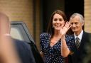 The Princess of Wales waving to members of the public after a visit to the Hope Street residential community in Southampton. Daniel Leal/PA Wire