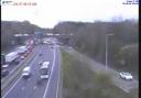 Traffic on the M3 after a crash