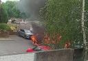 Shocking video shows car on fire in Hampshire town