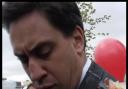Labour leader Ed Miliband after being egged
