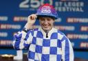 Saffie Osborne after winning the Betfred St Leger on Highwayman (Richard Sellers/PA)