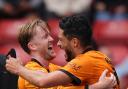 Raul Jimenez (right) earned Wolves a last-gasp win (Annabel Lee-Ellis/PA).