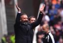 Derek McInnes reacts on the touchline (Andrew Milligan/PA)