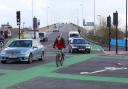 The new bike-friendly junction at the Itchen Bridge/Saltmarsh road junction in Southampton