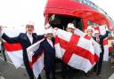 England flags at the ready as Crestwood students watch Three Lions at their school prom