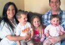HOME AGAIN: Rachel Boulahri-Waite with partner Jason and children Maskah, Shaira and baby Baileah.