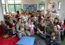 Mums try out baby slings at Windmill Children’s Centre in Bursledon.