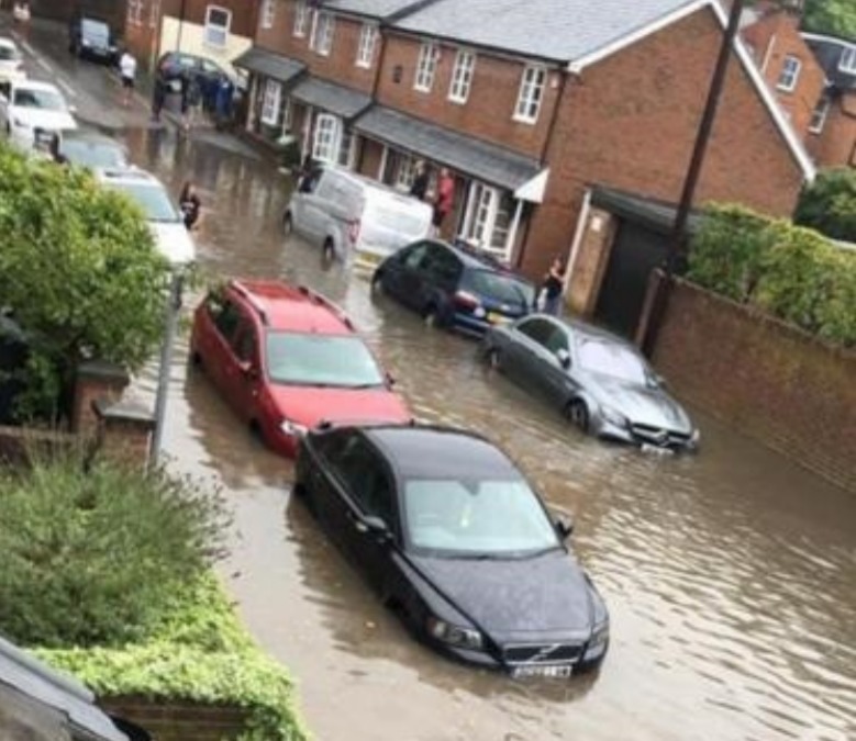 Flooding in Cranworth Road, Winchester
