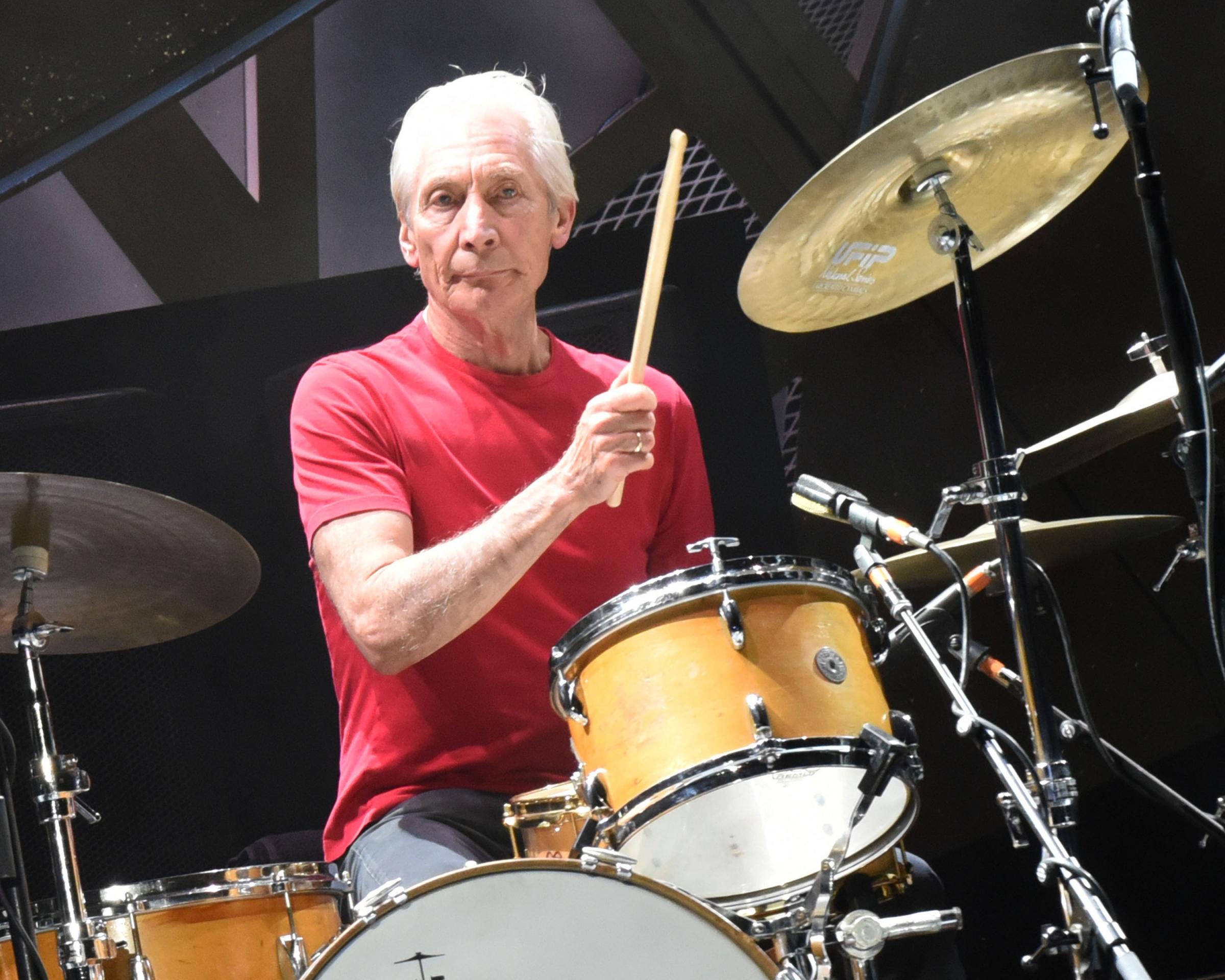 RALEIGH, NC - JULY 01: Charlie Watts of The Rolling Stones performs at Carter Finley Stadium on July 1, 2015 in Raleigh, North Carolina. (Photo by Chris McKay/Getty Images).