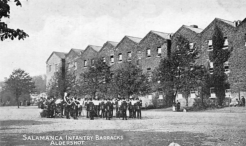 Barracks in Aldershot as featured in an old postcard.
