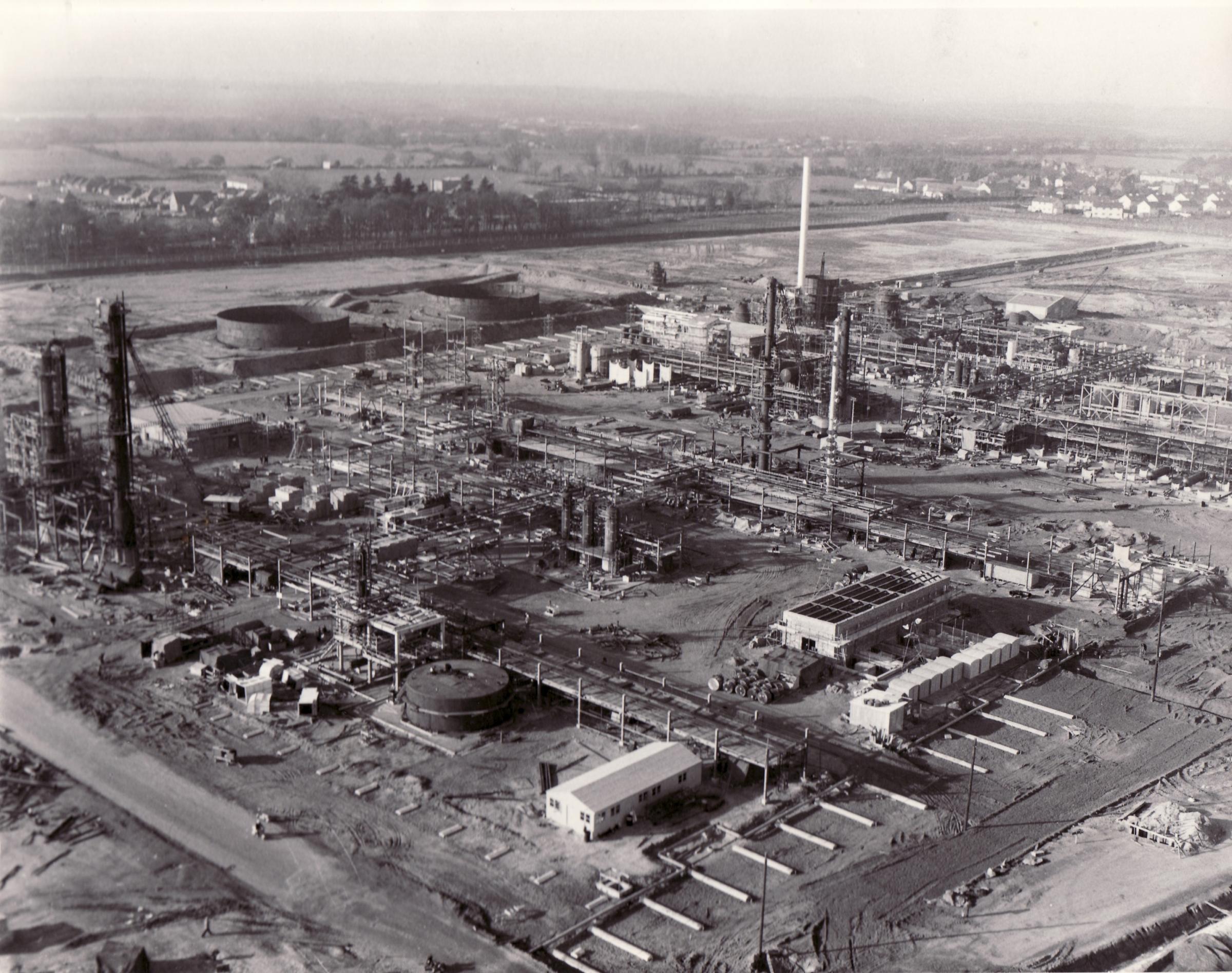 Heritage. chemicals from oil plant at the Esso oil refinery at Fawley. 25/2/1958