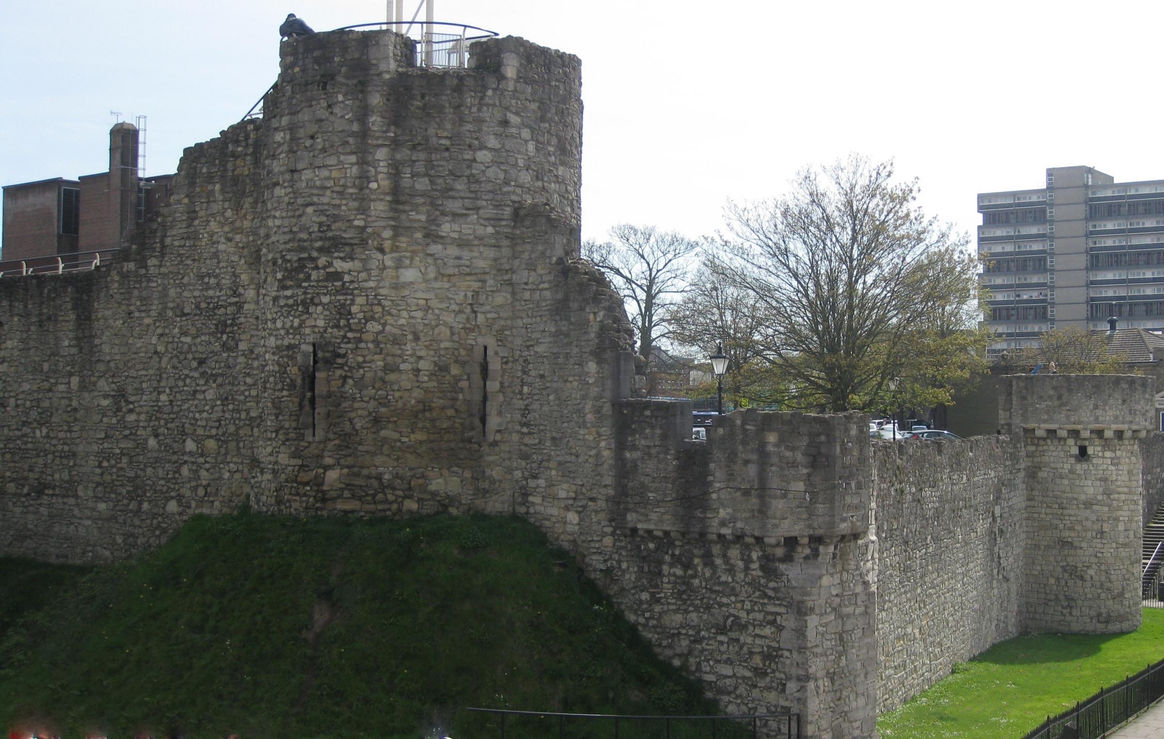 Arundel Tower and medieval walls Southampton.