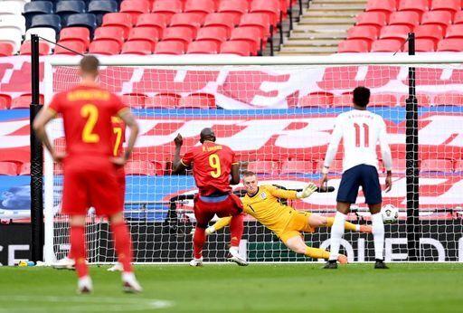 Daily Echo: Romelu Lukaku scored from the spot against England in October 2020 (Pic: PA)