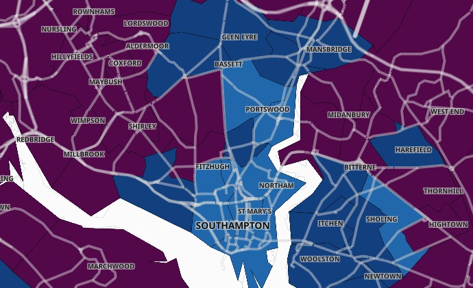Southampton Covid map from the latest Government data 
