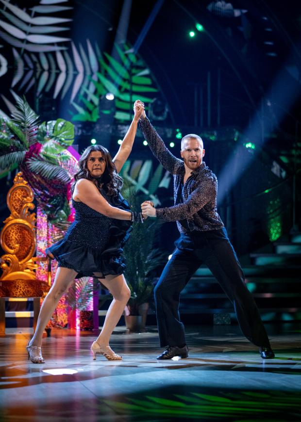 Daily Echo: Nina Wadia and Neil Jones during the dress run for the first episode of Strictly Come Dancing 2021. Credit: PA