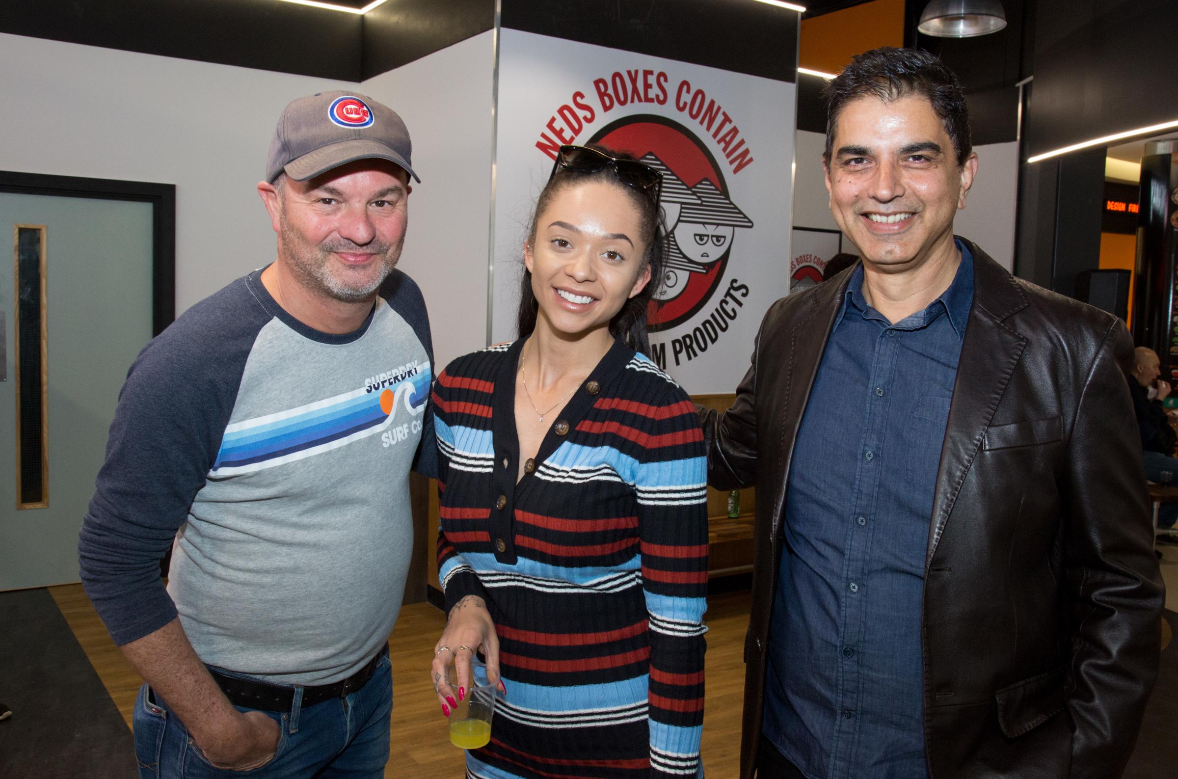 Neds Noodle Bar opens in Southamptons Marlands Shopping Centre. James Breslaw, Ellisha White and Farhat Abbas..