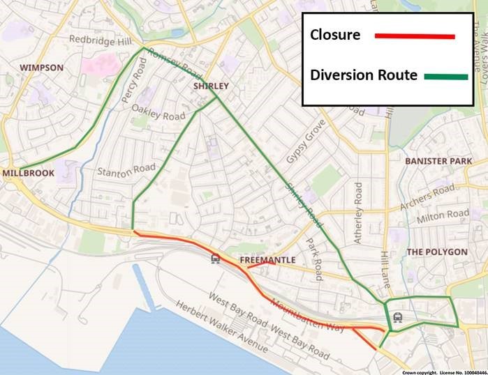 Southampton City Council has published a diversion map for when Millbrook Road West is being worked on