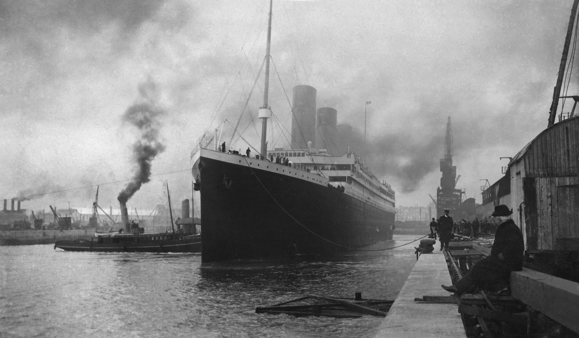 The Titanic at berth..