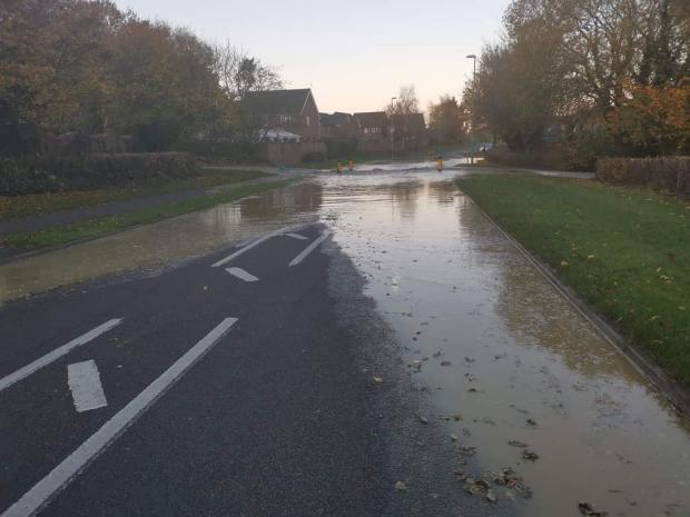Flooding in Maunsell Way, Hedge End.