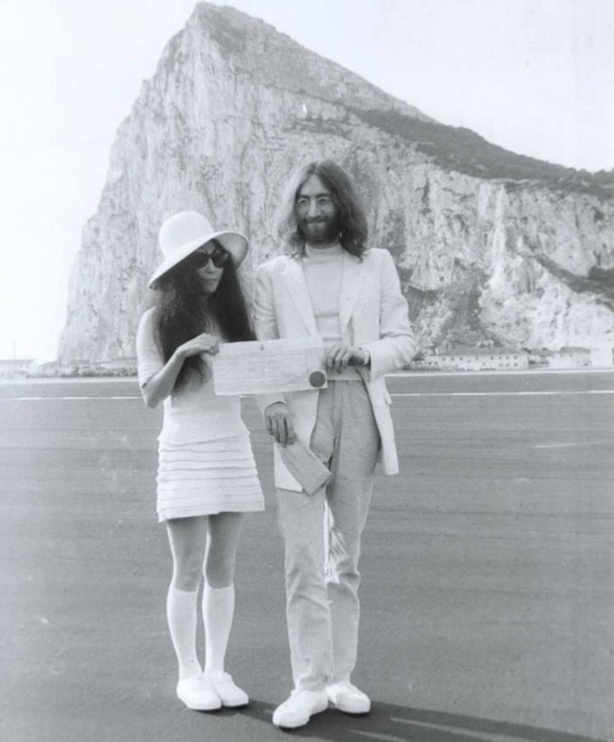 John and Yoko, having been turned away at Southampton, finally got married in Gibraltar.
