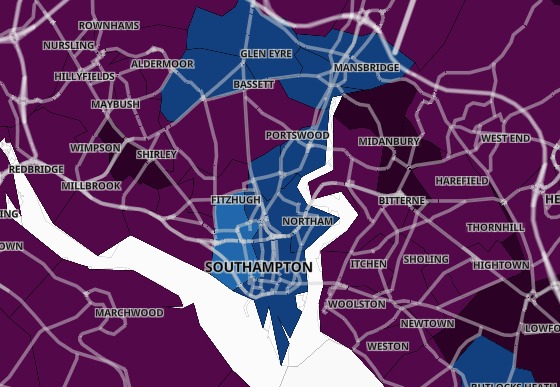 The latest Covid map for Southampton