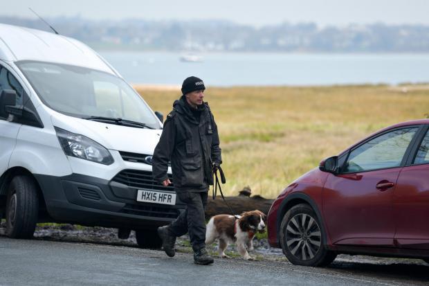 Daily Echo: Police in Shore Road, Hythe. Photo: Solent News Agency.