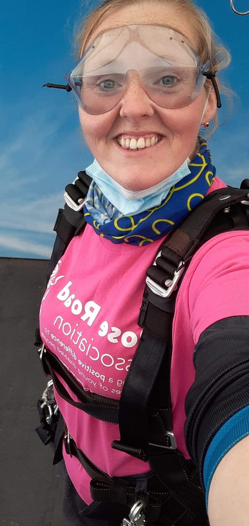 Krystal Paterson went on a charity skydive to raise money for the charity that cared for her late brother Jamie, after she achieved incredible weight loss. (Credit: Karen Wyatt) 
