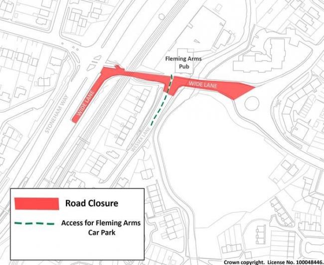 The road closed whilst Fleming Bridge is upgraded. (Credit: Southampton City Council)