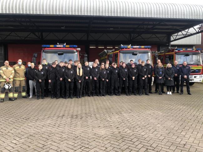 Eastleigh College students at Hampshire Fire headquarters