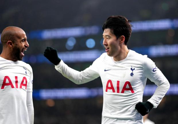 Daily Echo: Spurs' Heung-min Son and Lucas Moura (Pic: PA)