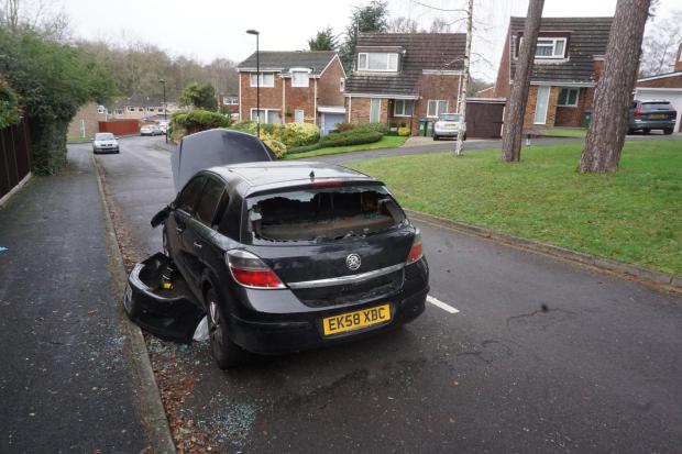 Daily Echo: The Vauxhall Astra had its windows smashed