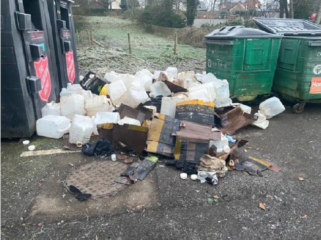 A large amount of waste was dumped in a car park at New Road, Hythe. Picture: New Forest District Council.
